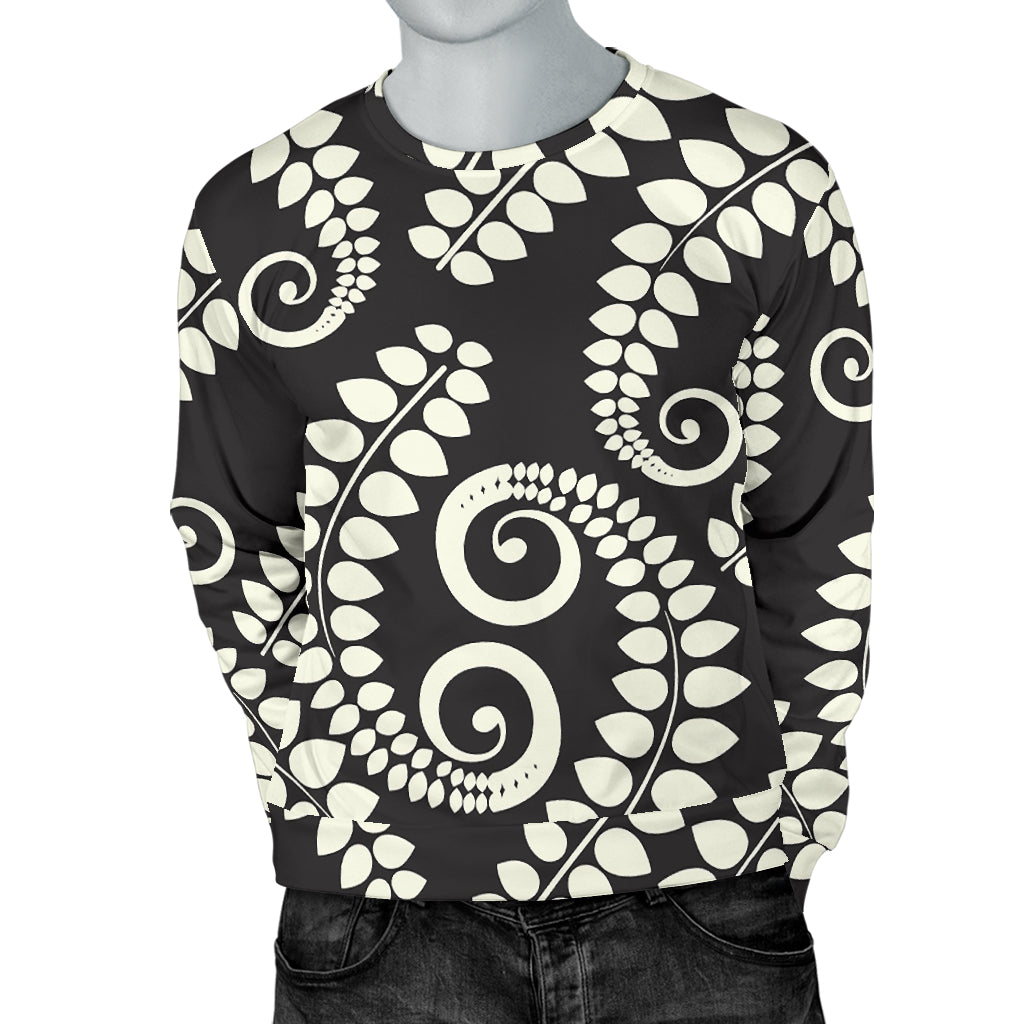 Fern Leave Print Pattern Men Long Sleeve Sweatshirt