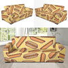 Hot Dog Pattern Print Design 01 Sofa Slipcover