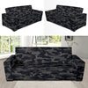 Camo Black Pattern Print Design 02 Sofa Slipcover