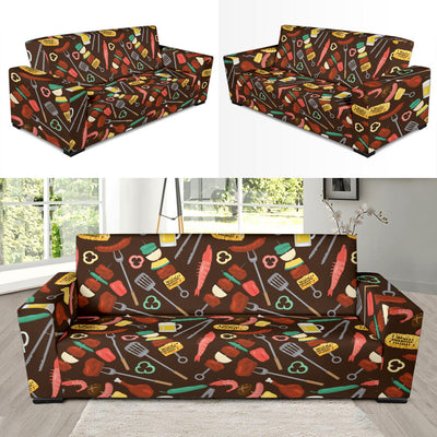 Barbecue Pattern Print Design 05 Sofa Slipcover