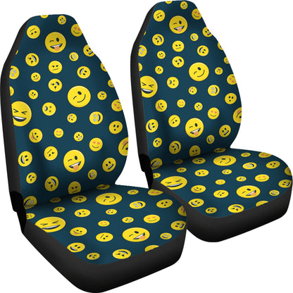 Smiley Face Emoji Print Design LKS301 Car Seat Covers