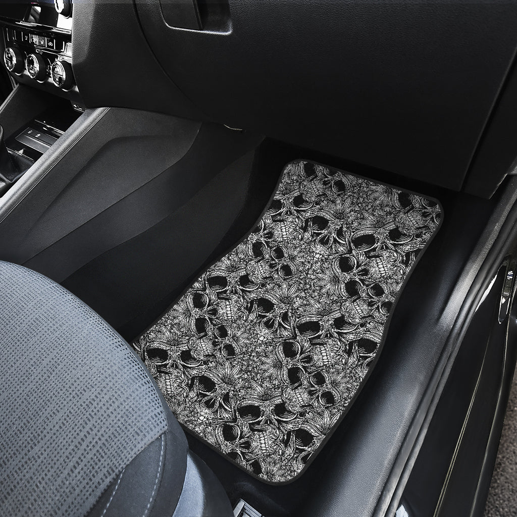 Skull Tattoo Design Print Car Floor Mats Front Back