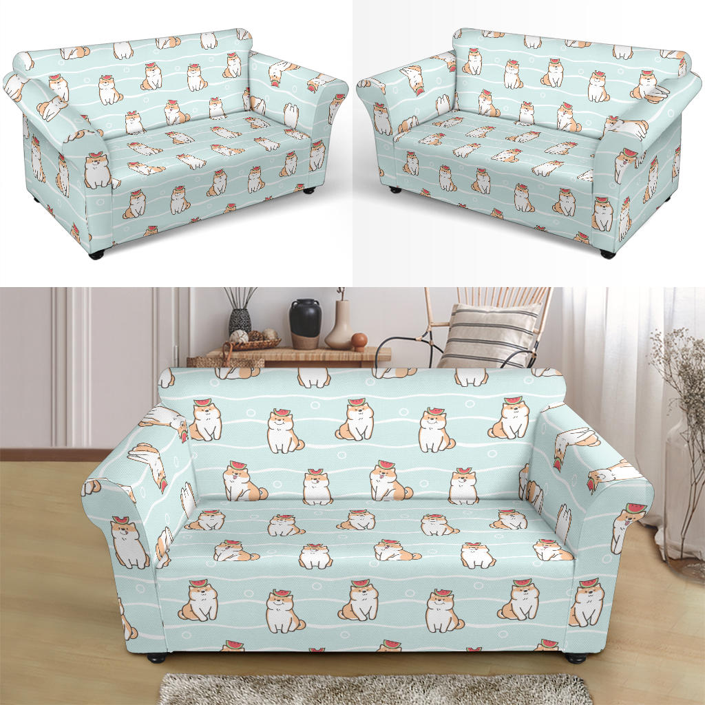 Shiba Inu Print Design LKS3011 Loveseat Couch Slipcover