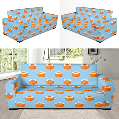 Salmon Sushi Print Design LKS307 Sofa Slipcover