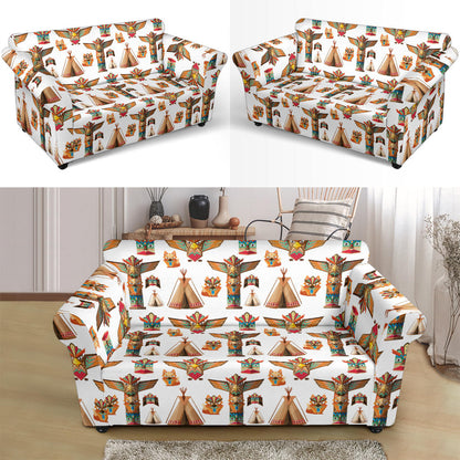 Totem Native Print Design LKS303 Loveseat Couch Slipcover