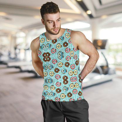 Emoji Donut Print Pattern Men Tank Top