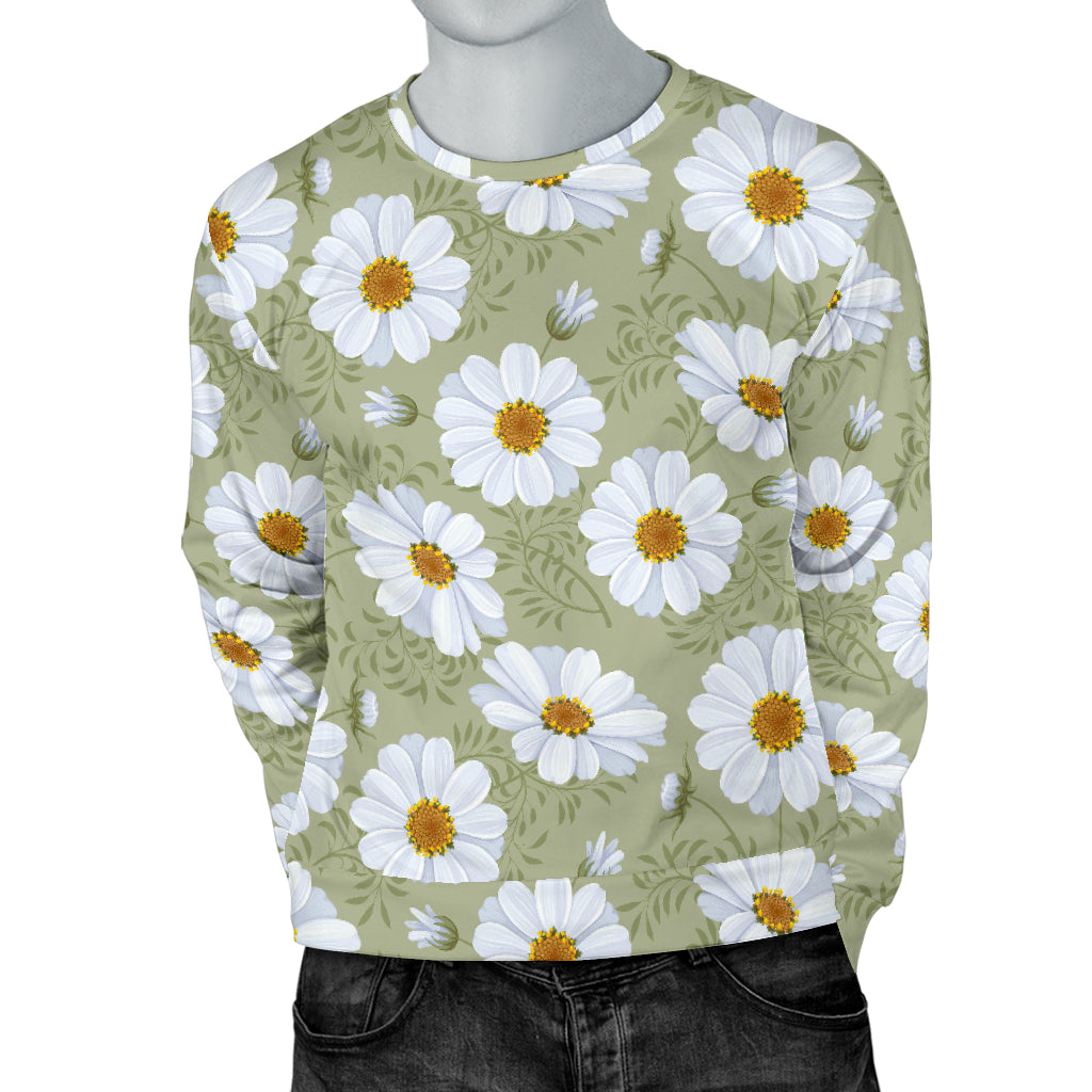 Daisy Yellow Print Pattern Men Long Sleeve Sweatshirt