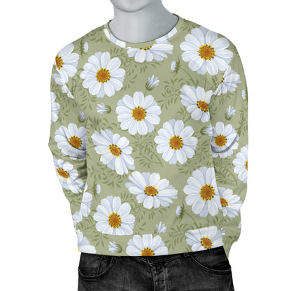 Daisy Yellow Print Pattern Men Long Sleeve Sweatshirt