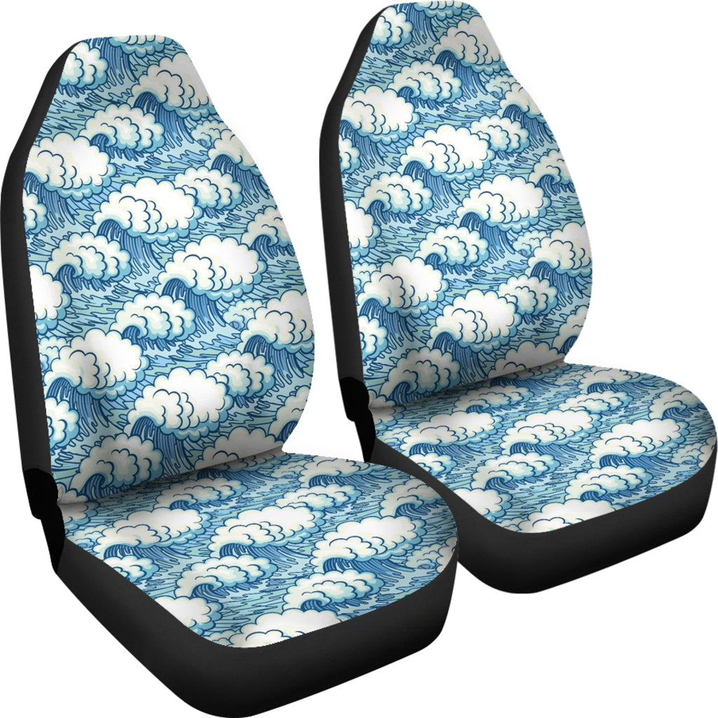Wave Japan Style Print Design LKS304 Car Seat Covers