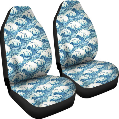 Wave Japan Style Print Design LKS304 Car Seat Covers