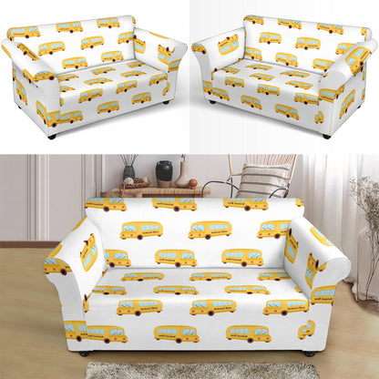 School Bus Print Design LKS306 Loveseat Couch Slipcover