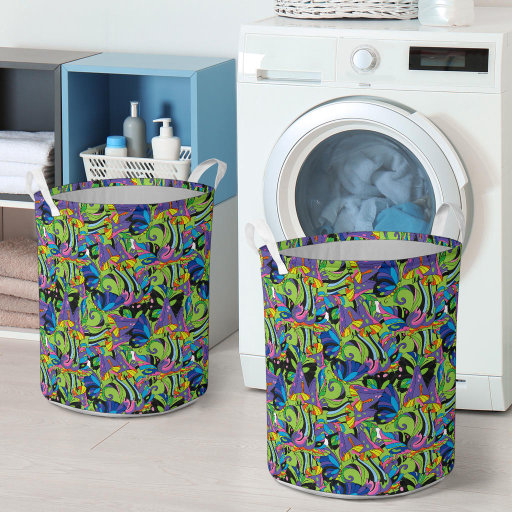 Psychedelic Trippy Mushroom Themed Laundry Basket