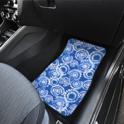 Tie Dye Blue Design Print Car Floor Mats Front Back
