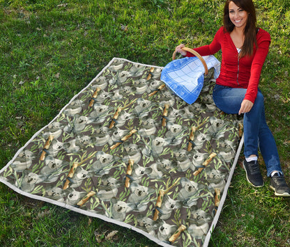 Koala Pattern Design Print Quilt Bedspread