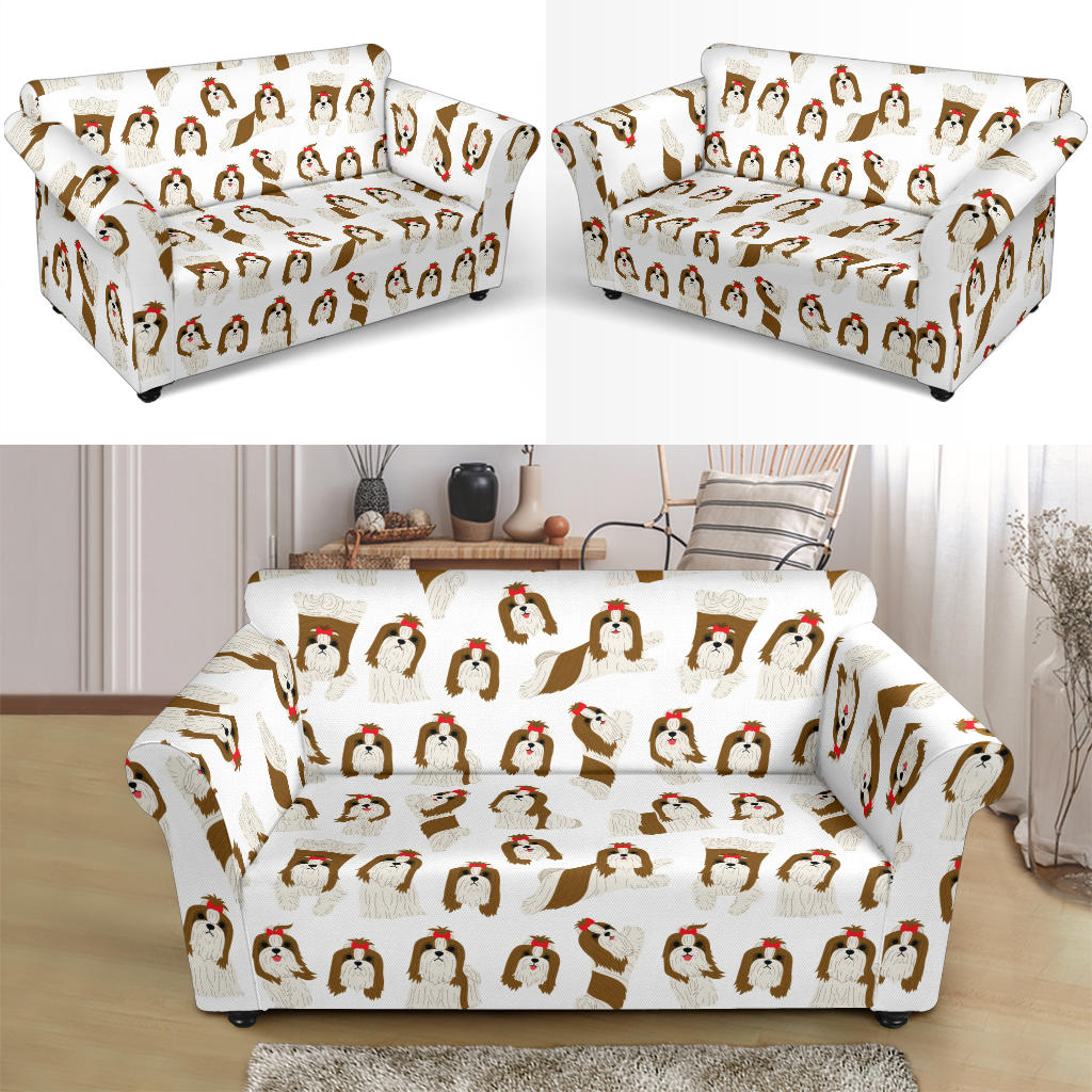 Shih Tzu Print Design LKS302 Loveseat Couch Slipcover