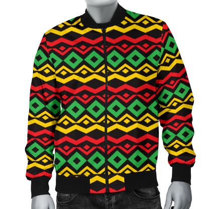 Rasta Reggae Color Themed Men Bomber Jacket