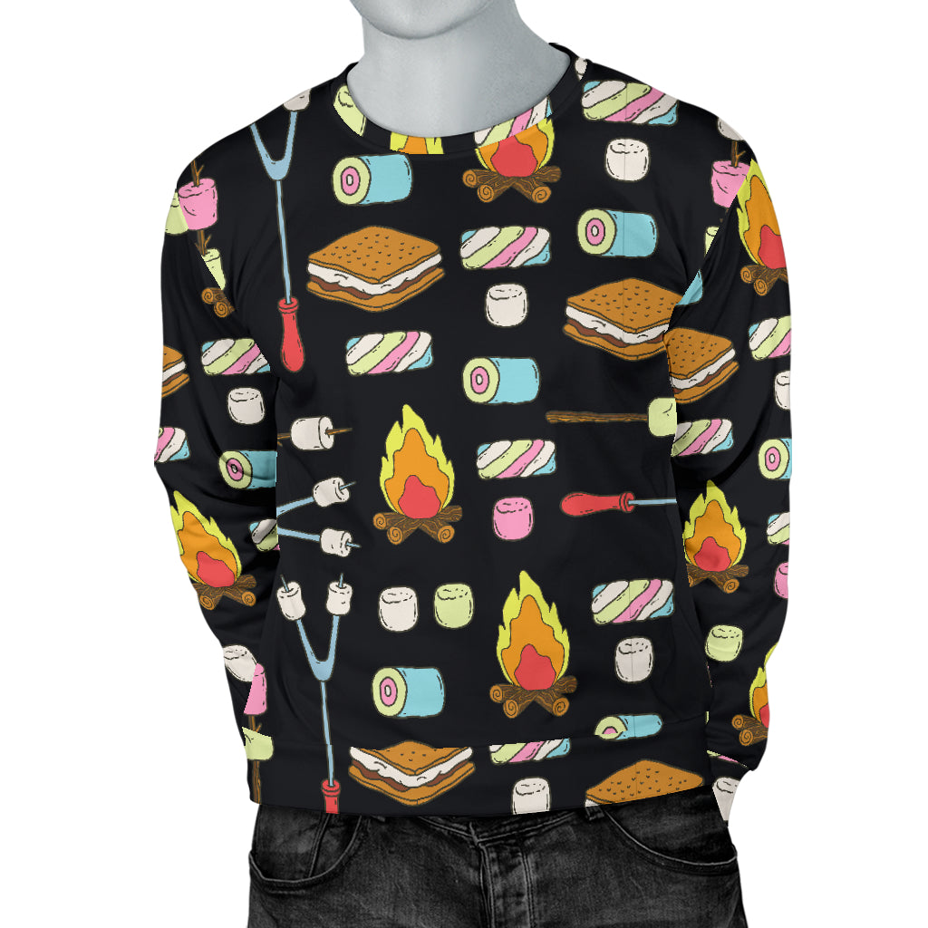 Camping Campfire Marshmallows Men Long Sleeve Sweatshirt