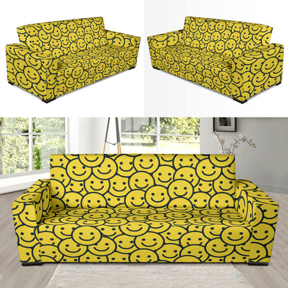 Smiley Face Emoji Print Design LKS302 Sofa Slipcover