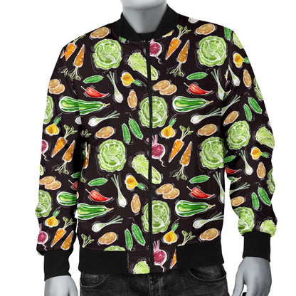 Vegan Draw Themed Design Print Men Bomber Jacket
