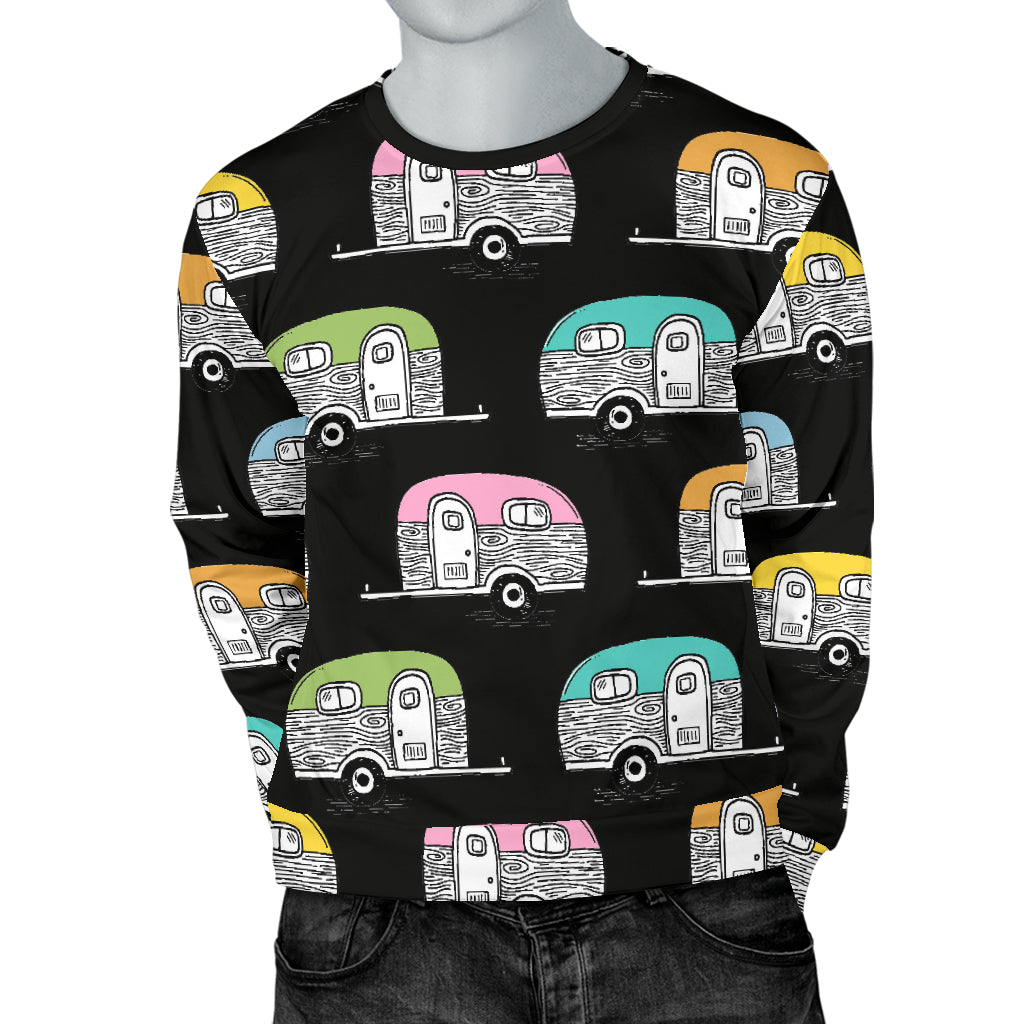 Camper Pattern Camping Themed No 2 Print Men Long Sleeve Sweatshirt