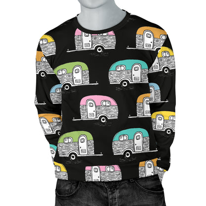 Camper Pattern Camping Themed No 2 Print Men Long Sleeve Sweatshirt