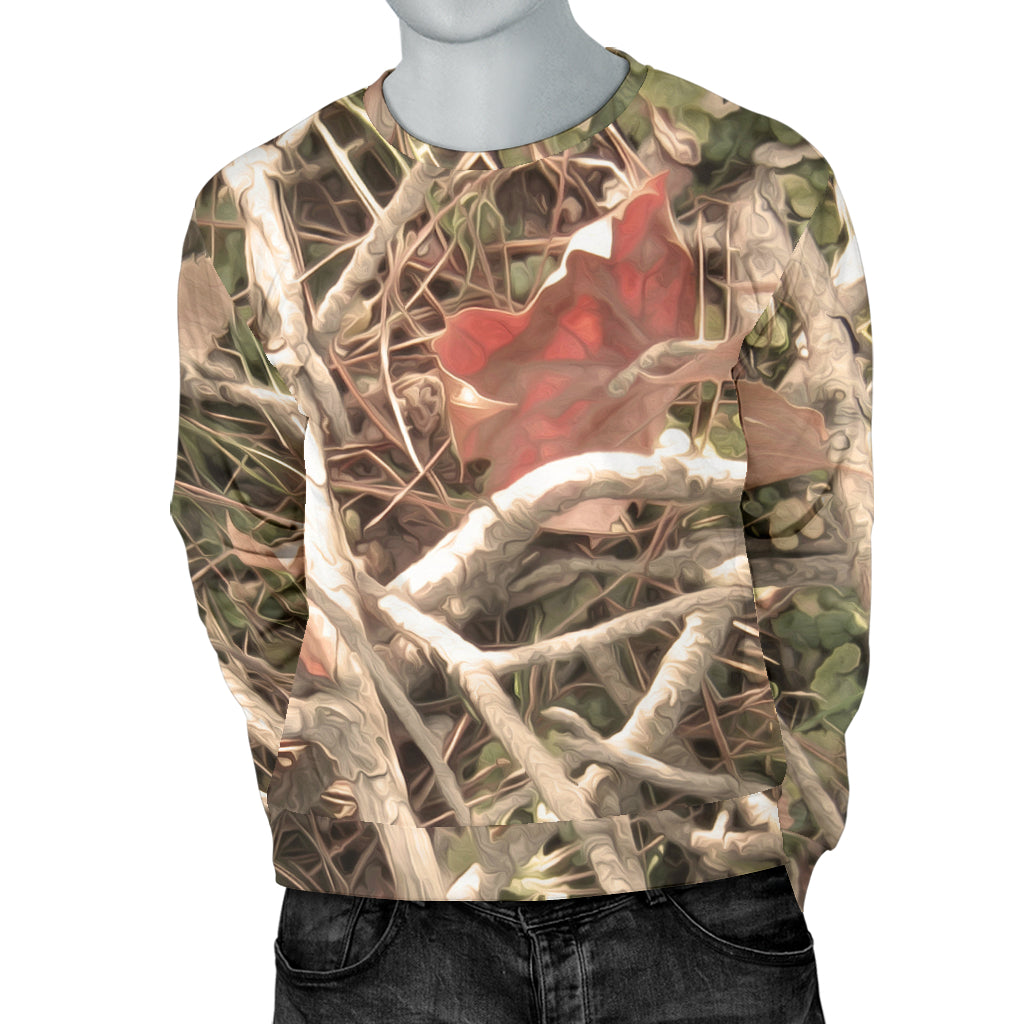 Camouflage Realistic Tree Authumn Print Men Long Sleeve Sweatshirt