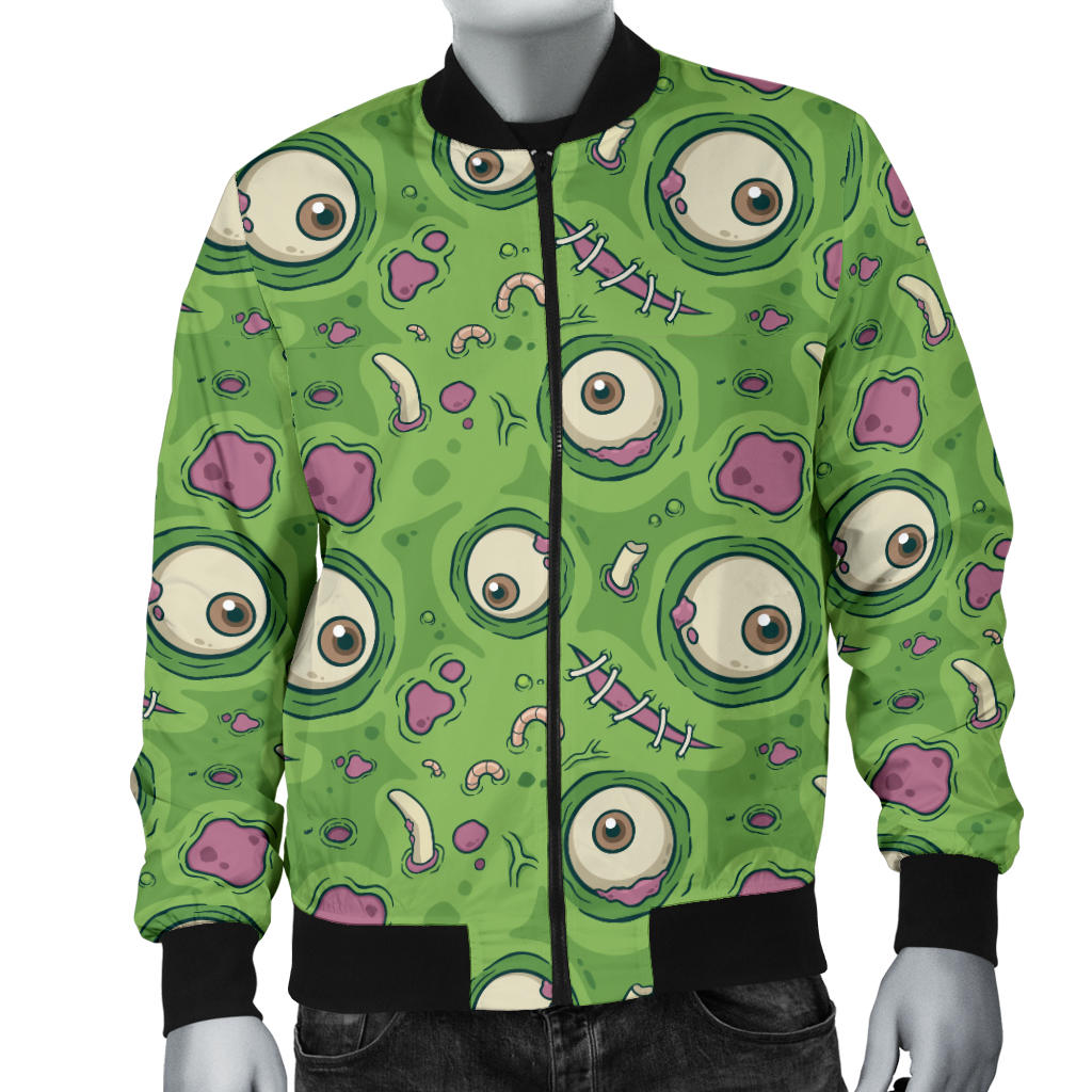 Zombie Eyes Design Pattern Print Men Bomber Jacket