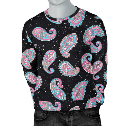 Paisley Pink Design Mandala Print Men Long Sleeve Sweatshirt