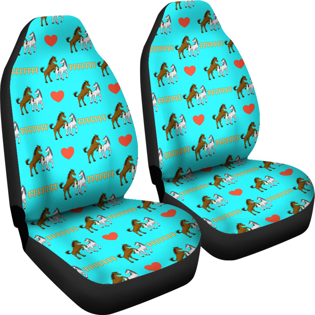 Horse Couple Love Print Design LKS309 Car Seat Covers