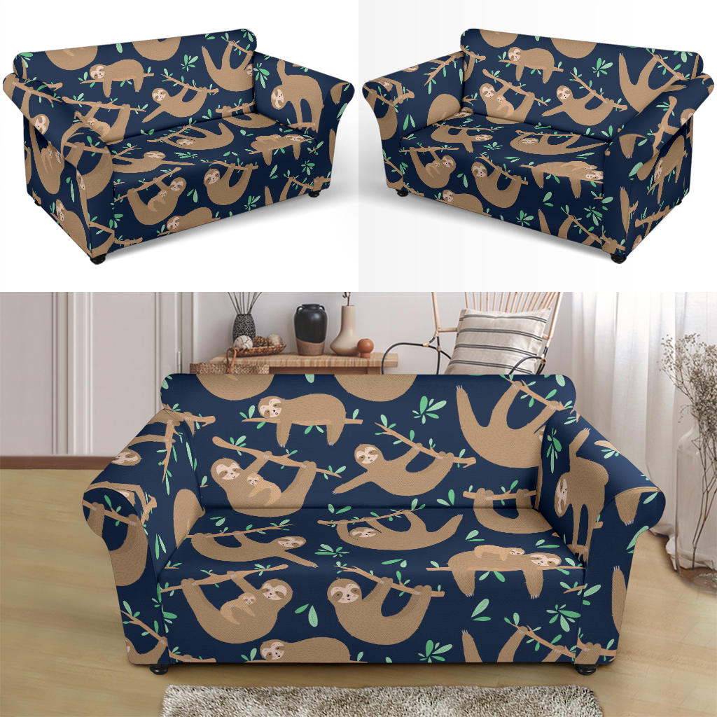 Sloth Print Design LKS307 Loveseat Couch Slipcover