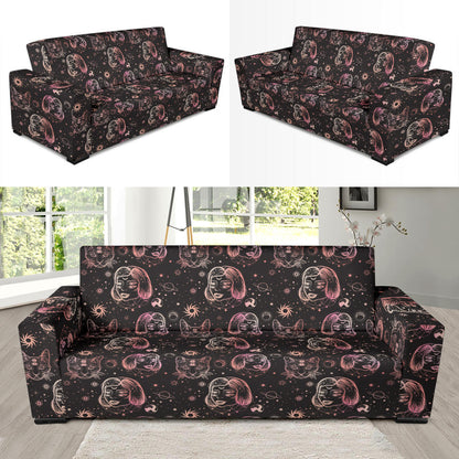 Third Eye Girl Cat Print Design LKS305 Sofa Slipcover