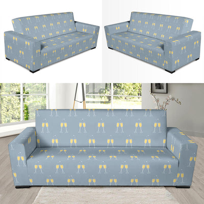 Champagne Pattern Print Design 03 Sofa Slipcover