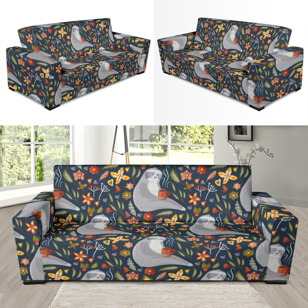 Sloth Print Design LKS303 Sofa Slipcover