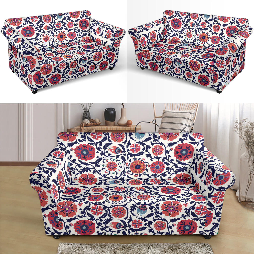 Suzani Print Design LKS304 Loveseat Couch Slipcover