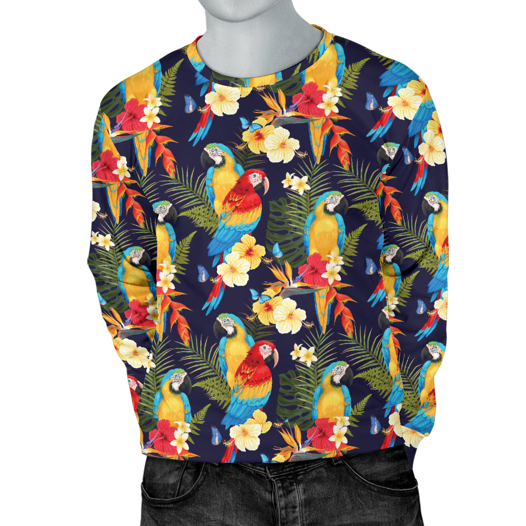 Parrot Themed Design Men Long Sleeve Sweatshirt