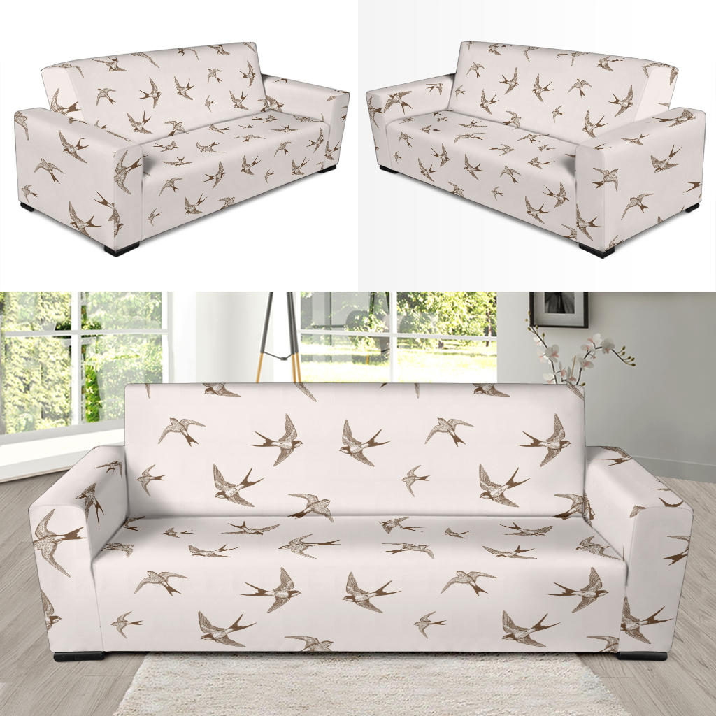 Swallow Bird Pattern Print Design 01 Sofa Slipcover