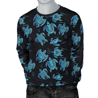 Tribal Turtle Polynesian Themed Design Men Long Sleeve Sweatshirt