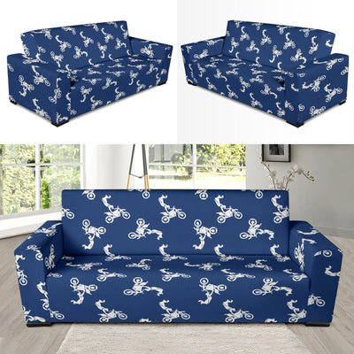 Motocross Pattern Print Design 01 Sofa Slipcover