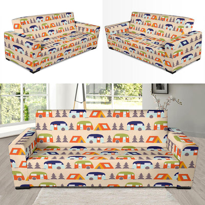 Camper Tent Pattern Print Design 03 Sofa Slipcover