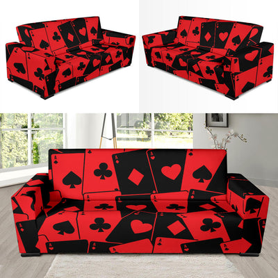 Poker Cards Pattern Print Design A01 Sofa Slipcover