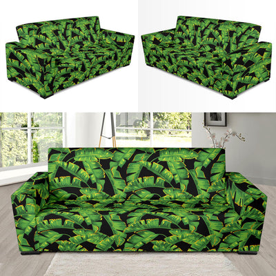 Banana Leaf Pattern Print Design 03 Sofa Slipcover