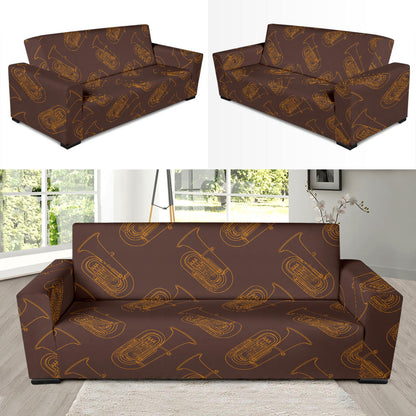 Tuba Pattern Print Design 02 Sofa Slipcover