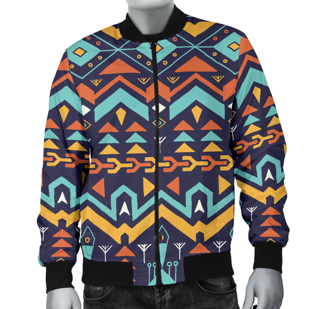 Aztec Style Print Pattern Men Bomber Jacket