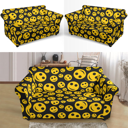 Smiley Face Emoji Print Design LKS304 Loveseat Couch Slipcover