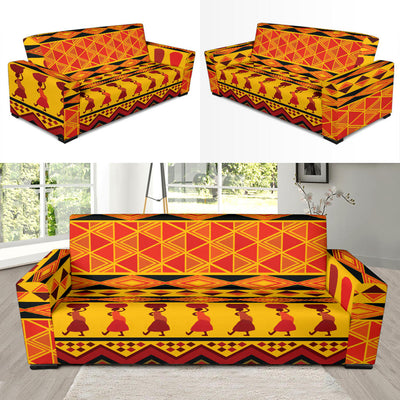 African Pattern Print Design 01 Sofa Slipcover