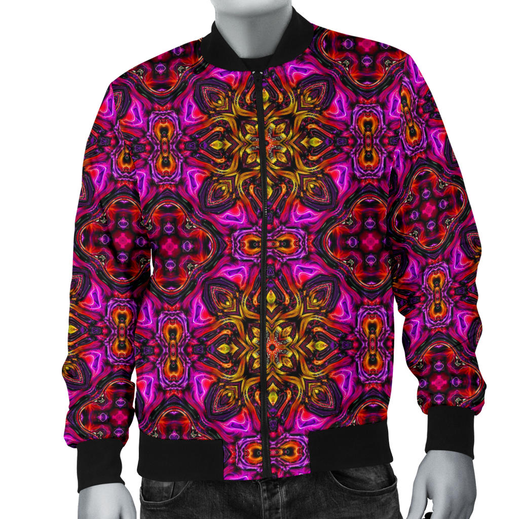 kaleidoscope Abstract Print Design Men Bomber Jacket