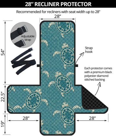 Sea Turtle Pattern Print Design T02 Recliner Cover Protector