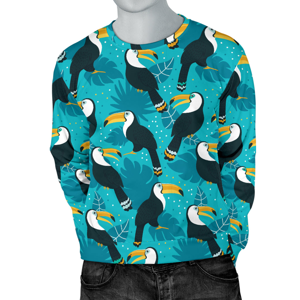 Toucan Parrot Pattern Print Men Long Sleeve Sweatshirt