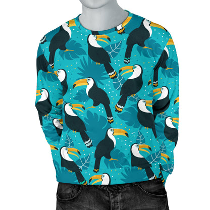 Toucan Parrot Pattern Print Men Long Sleeve Sweatshirt