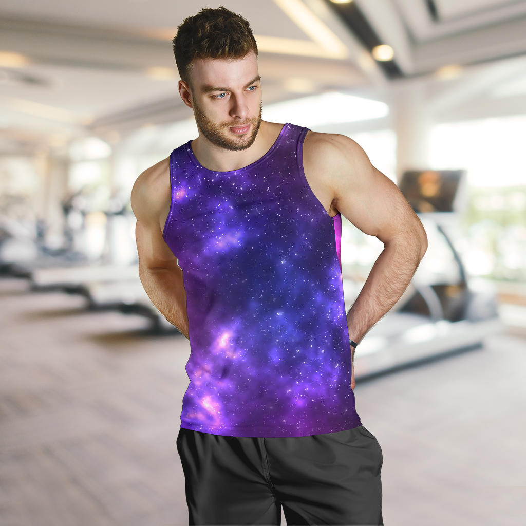 Celestial Purple Blue Galaxy Men Tank Top